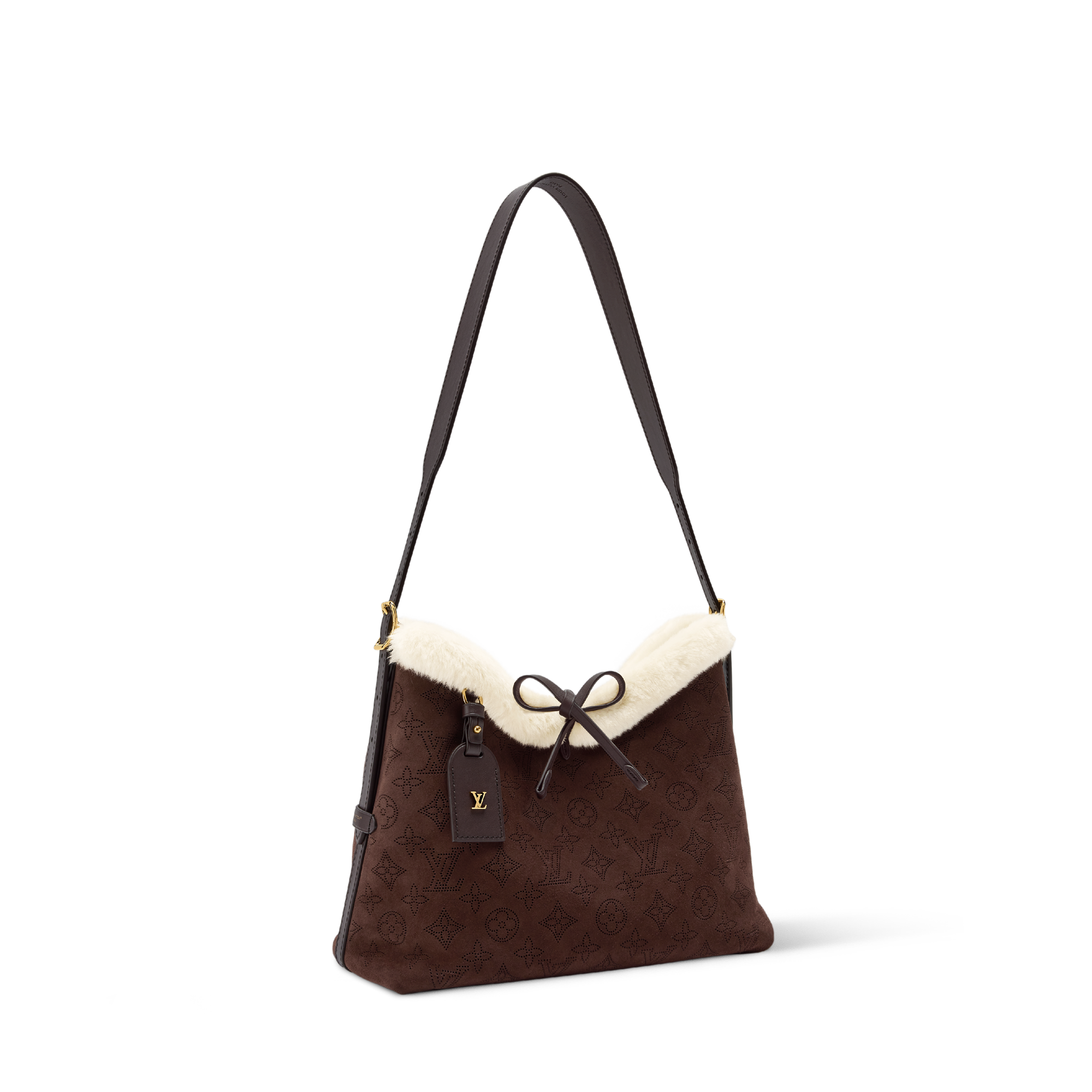 ハンドバッグ　VUITTON Louis Vuitton Girolata Mahina Leather Black Monogram Bucket Bag